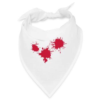3 Blutflecken Klex Tropfen Farbe - Bandana - Weiß - Vorne