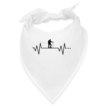 Herzschlag Wandern Bergsteigen Gipfel Geschenk - Bandana - Weiß - Vorne
