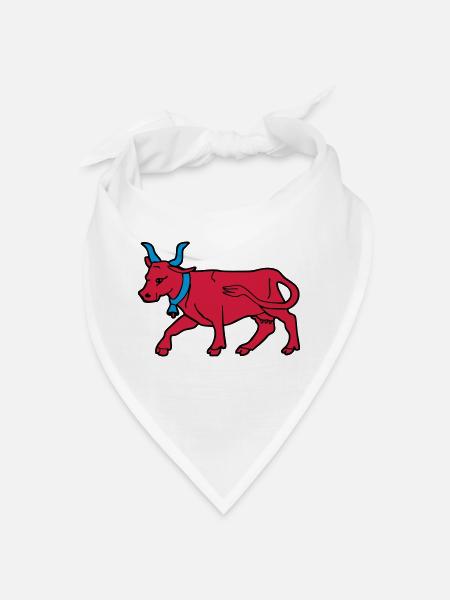 dessin vache rouge vecteur boucher éleveur Béarn - Bandana - blanc