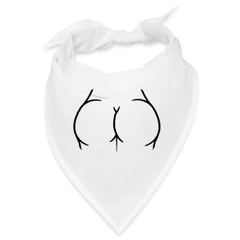 logo rund nackte frau sexy arsch popo ass butt hei - Bandana - Weiß - Vorne