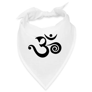 OM, AUM, BUDDHISMUS, SPIRITUELL, MANTRA, YOGA, ZEN - Bandana - Weiß - Vorne