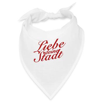 Liebe deine Stadt (Kölner Veedel) - Bandana - Weiß - Vorne