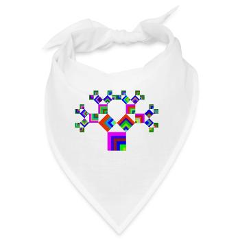 Baum fraktale Pythagoras 45 07 - Bandana - Weiß - Vorne