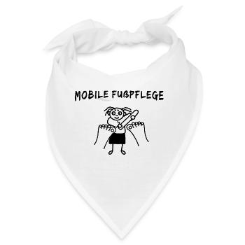 Fusspflege Fußpflegerin Podologin Mobile Fußpflege - Bandana - Weiß - Vorne