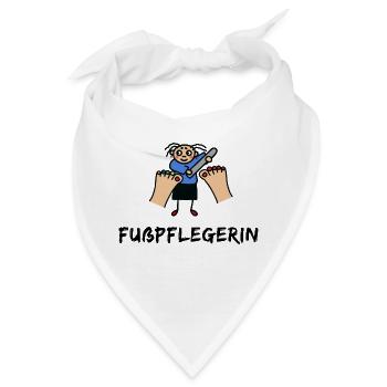 Fuß Füße Fußpflegerin Podologin Mobile Fußpflege - Bandana - Weiß - Vorne