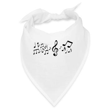 Melodie Musik Noten - Bandana - Weiß - Vorne
