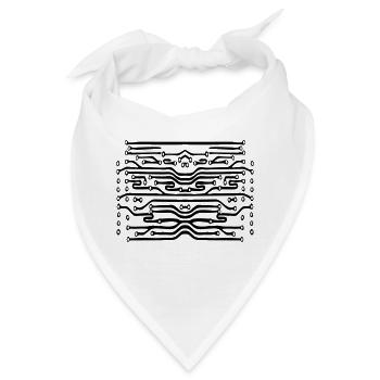 design leitungen mikrochip festplatte muster cool - Bandana - Weiß - Vorne