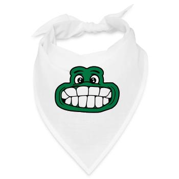 frosch kroete grosser mund gesicht augen kopf zaeh - Bandana - Weiß - Vorne
