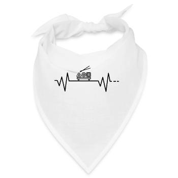 Herzschlag Sushi Reis Fisch Asiatisch Stäbchen Go - Bandana - Weiß - Vorne