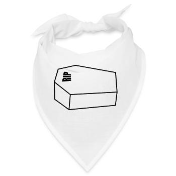 Geschlossener Sarg RIP Rest In Peace Beerdigung - Bandana - Weiß - Vorne