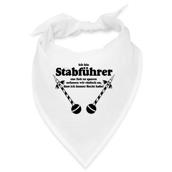 Fanfahrenzug, Spielmannszug,MusikzugStabführer(25) - Bandana - Weiß - Vorne