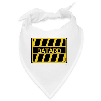 Batard Beleidigung Humor Panel - Bandana - Weiß - Vorne