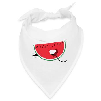 Maus isst eine Wassermelone - Bandana - Weiß - Vorne