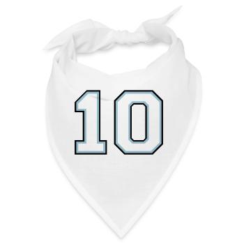 Nummer 10 (anpassbare Farben) - Bandana - Weiß - Vorne
