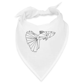 Low Poly Art - Guppy - Bandana - Weiß - Vorne