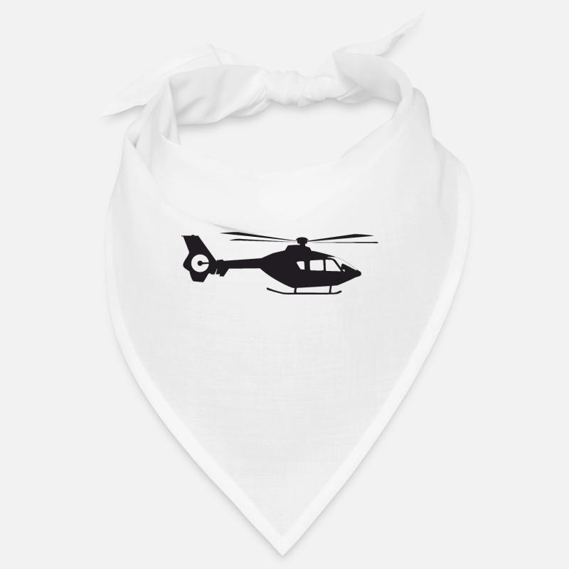 Hubschrauber Seitenansicht - Bandana - Weiß
