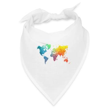 Farben der Weltkarten - Bandana - Weiß - Vorne