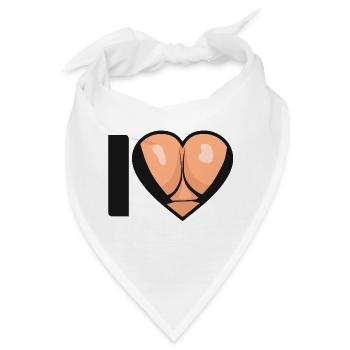 i love tits titten titten nibard brüste humor sex - Bandana - Weiß - Vorne