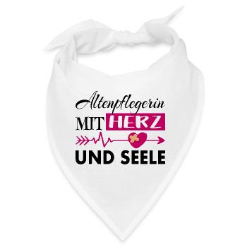 Altenpflegerin mit Herz und Seele - Bandana - Weiß - Vorne