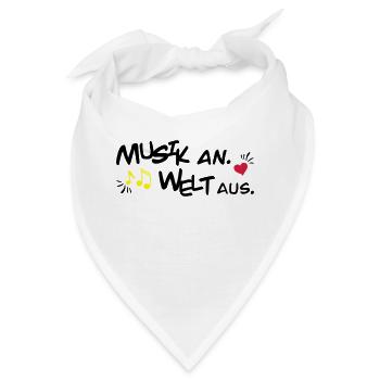Musik an Welt aus - Bandana - Weiß - Vorne