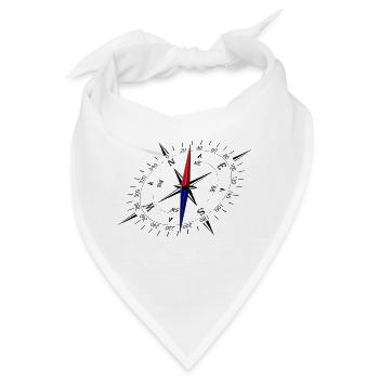 Kompass mit perspektive und schwarzer Skala - Bandana - Weiß - Vorne