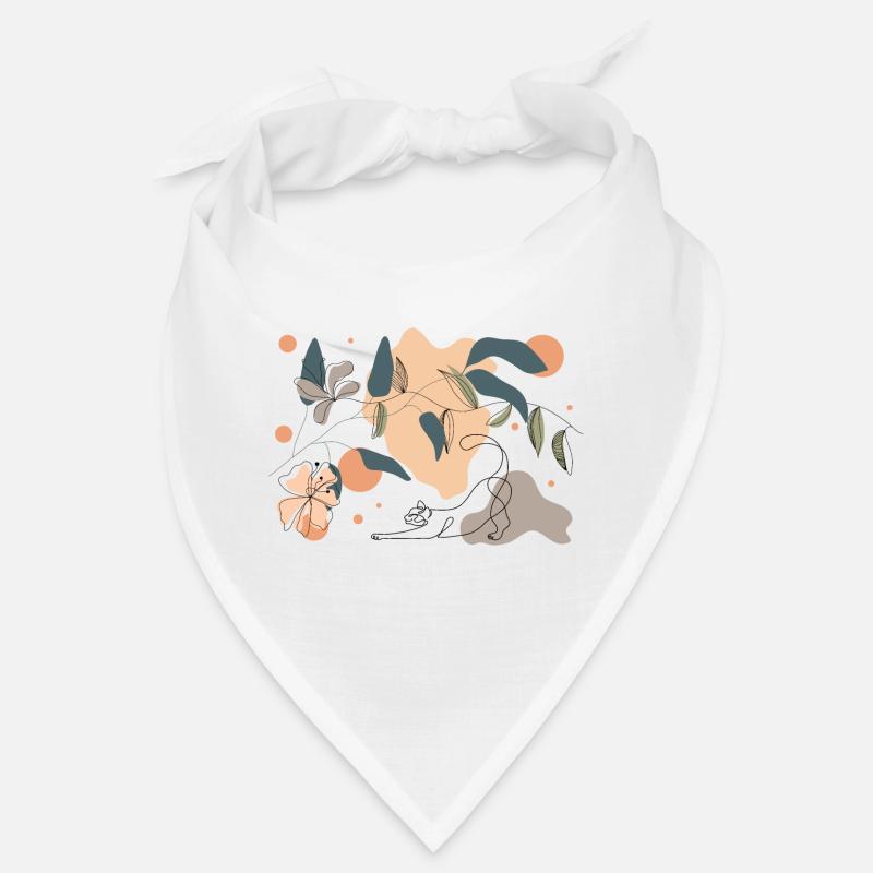 Printemps, chat et fleurs Bandana