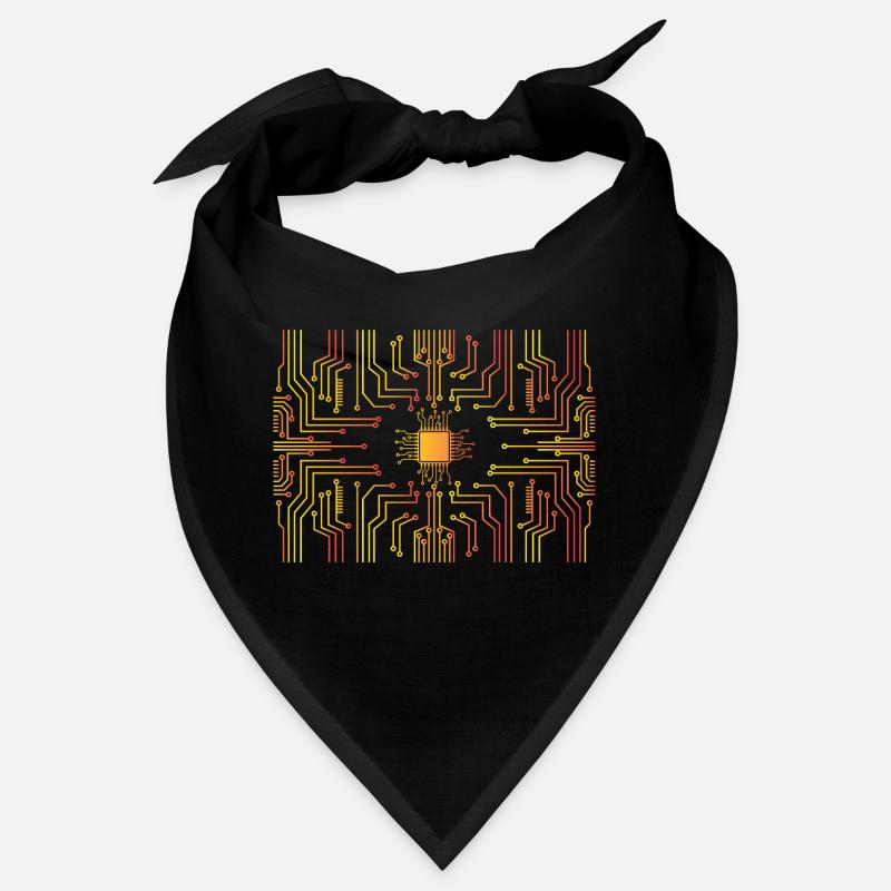Circuit board core CPU heart pc coder geek Bandana