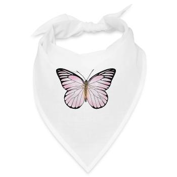 Schmetterling, rosa - Bandana - Weiß - Vorne