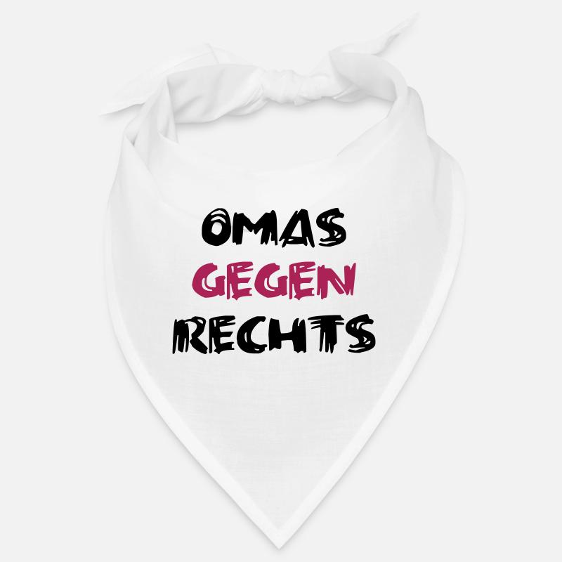 Omas gegen Rechts mittig - Bandana - Weiß