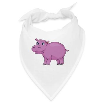 hippo cartoon - Bandana - Weiß - Vorne