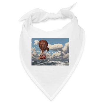 Fantasie Heißluftballon über dem Meer - Bandana - Weiß - Vorne