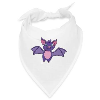 Fledermaus - Bandana - Weiß - Vorne