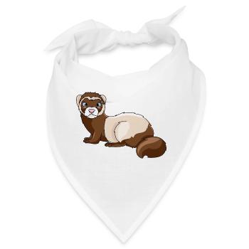 Frettchen - Bandana - Weiß - Vorne