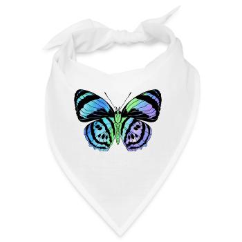 Schmetterling Schmetterling Tier bunt Farbe - Bandana - Weiß - Vorne