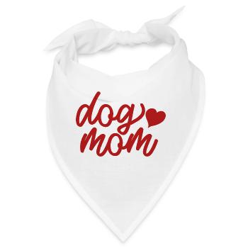 Dog Mom Dog Love - Bandana - Weiß - Vorne
