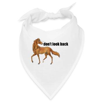 Pferd Schriftzug "don't look back" - dunkel - Bandana - Weiß - Vorne