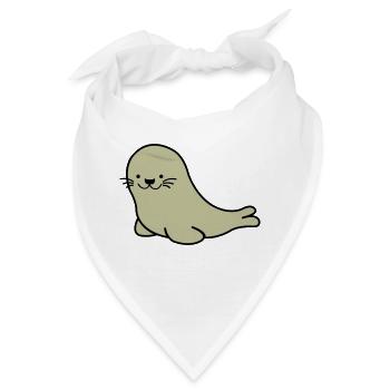 seehund 02 - Bandana - Weiß - Vorne