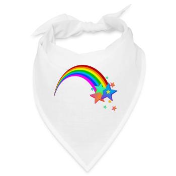 Regenbogen Sternschnuppe - Bandana - Weiß - Vorne