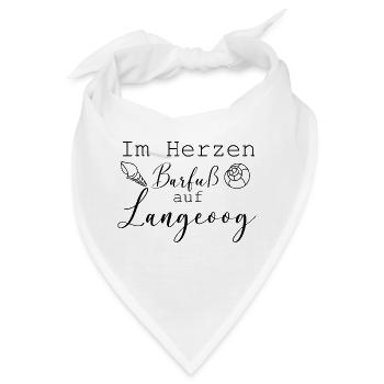 Im Herzen Barfuß auf Langeoog - Bandana - Weiß - Vorne