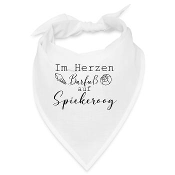 Im Herzen Barfuß auf Spiekeroog Insel Must have - Bandana - Weiß - Vorne