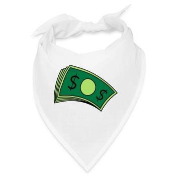 Geld Haufen Scheine - Bandana - Weiß - Vorne
