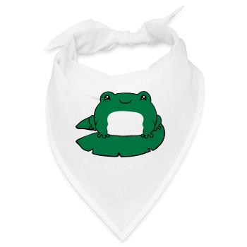 Frosch auf Seerose - Bandana - Weiß - Vorne