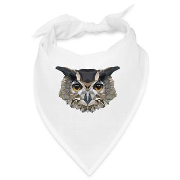 Eule Polygon Kauz - Bandana - Weiß - Vorne