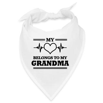 My heart belongs to my grandma - Bandana - Weiß - Vorne