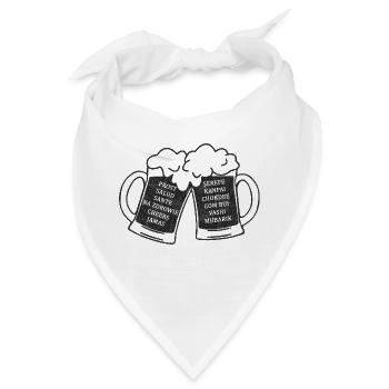 Prost in verschiedenen Sprachen - Bandana - Weiß - Vorne
