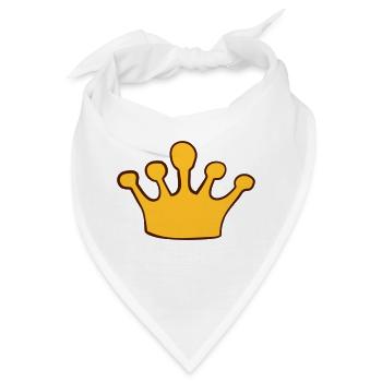 Gemalte Cartoon Krone - Bandana - Weiß - Vorne