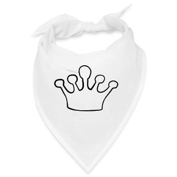 Cartoon Gemalte Krone - Bandana - Weiß - Vorne