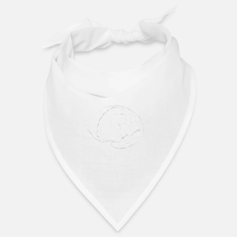 Brain Wanted White Drawing Bandana