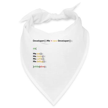 Eat Sleep Code Repeat Coder Programmer Software De - Bandana - Weiß - Vorne