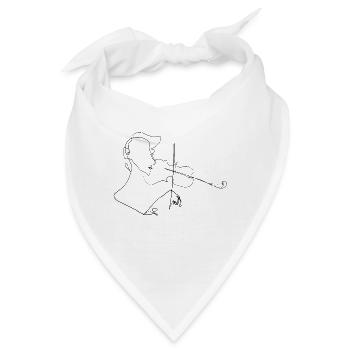Geige - Bandana - Weiß - Vorne